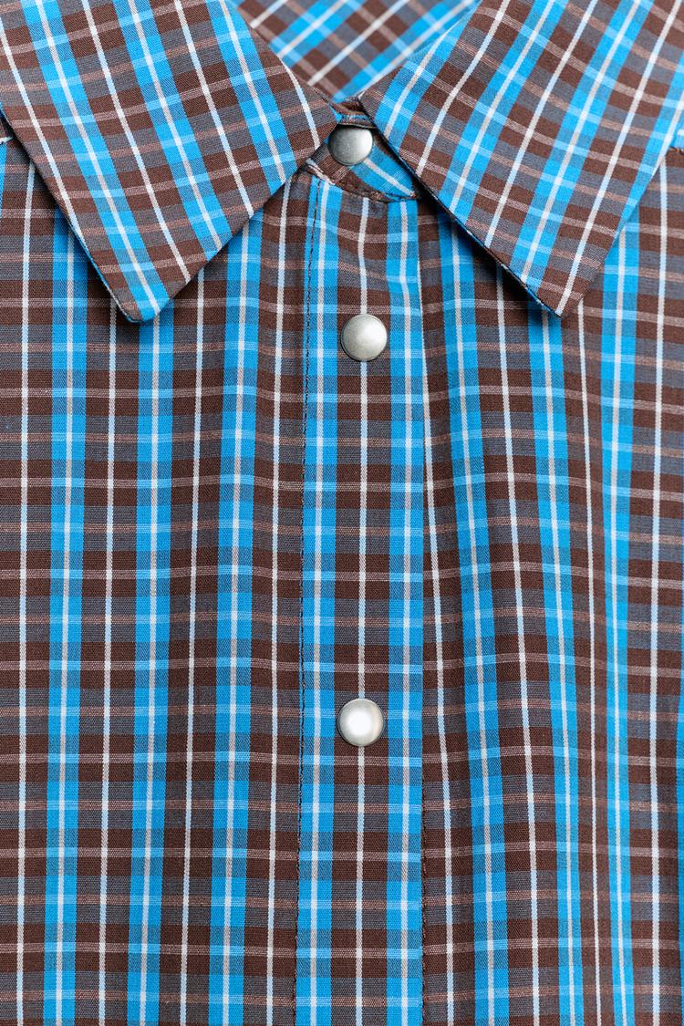 A CHLOE Plaid Ruffled Belted Short Dress