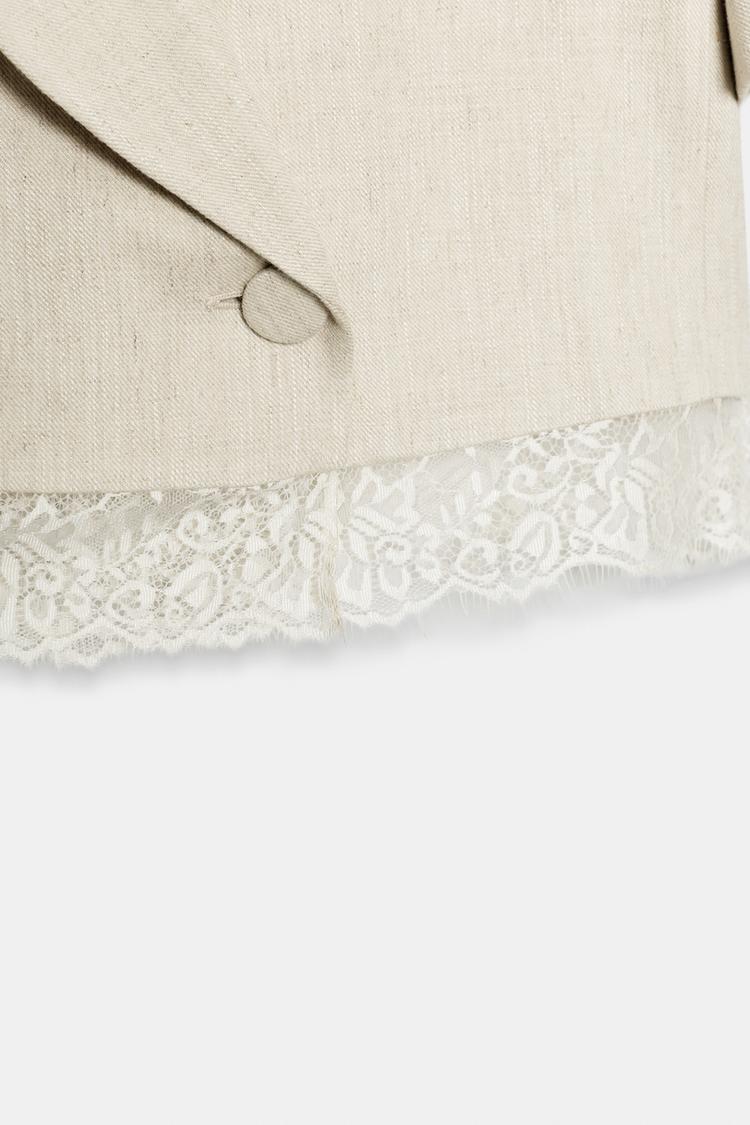 a MEGAN Short Lace Blazer