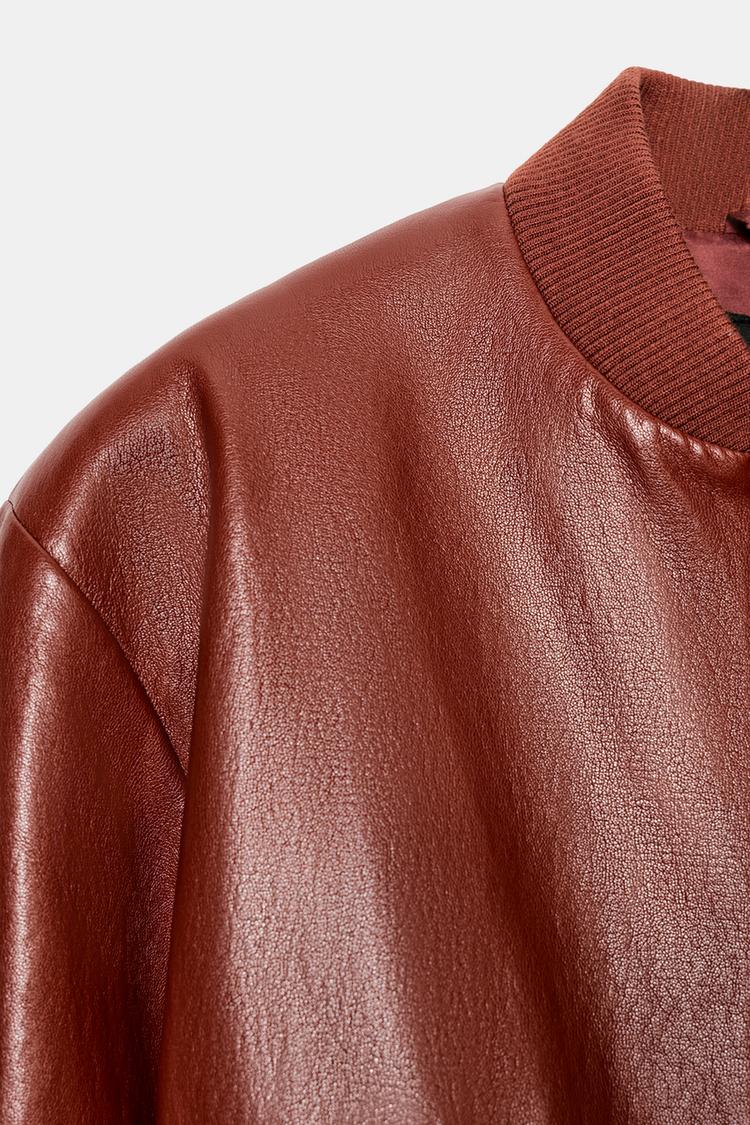 A MELBOURNE Faux Leather Bomber Jacket