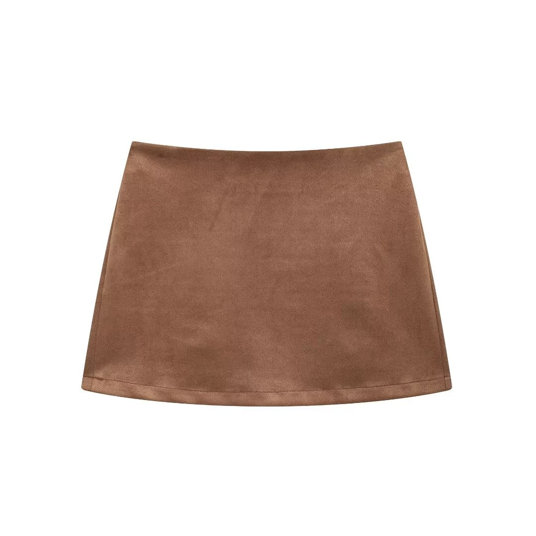 JOSEFF Suede Leather Skirt