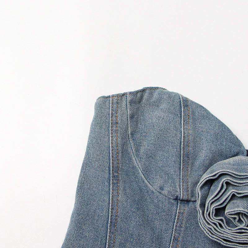 CHARLEIGHT Denim Blue Flower Dress