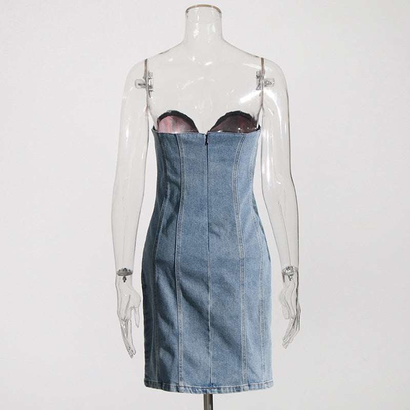 CHARLEIGHT Denim Blue Flower Dress