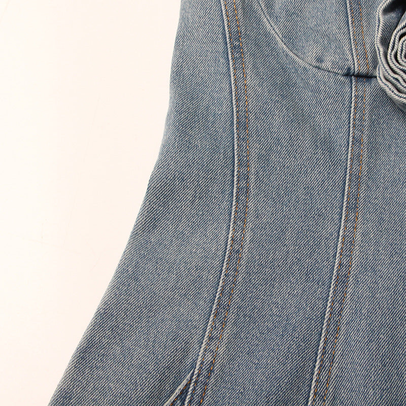CHARLEIGHT Denim Blue Flower Dress