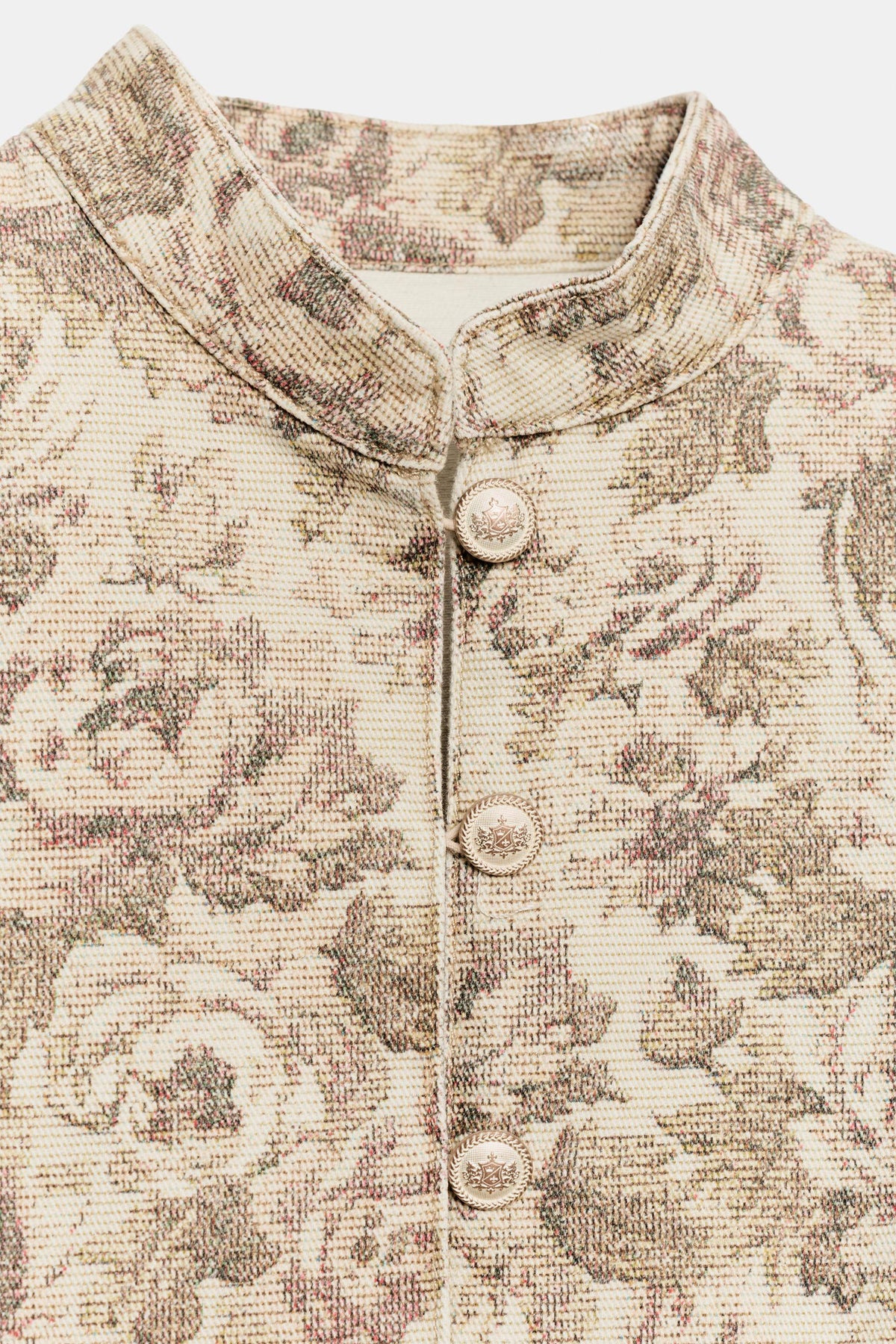 a VANIA FLORAL PRINT DENIM JACKET