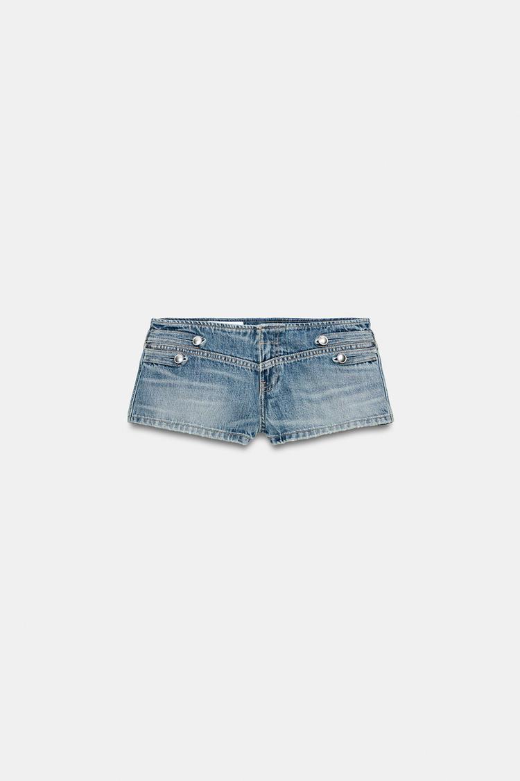 A NAPOLEON  Waist Mini Denim Shorts