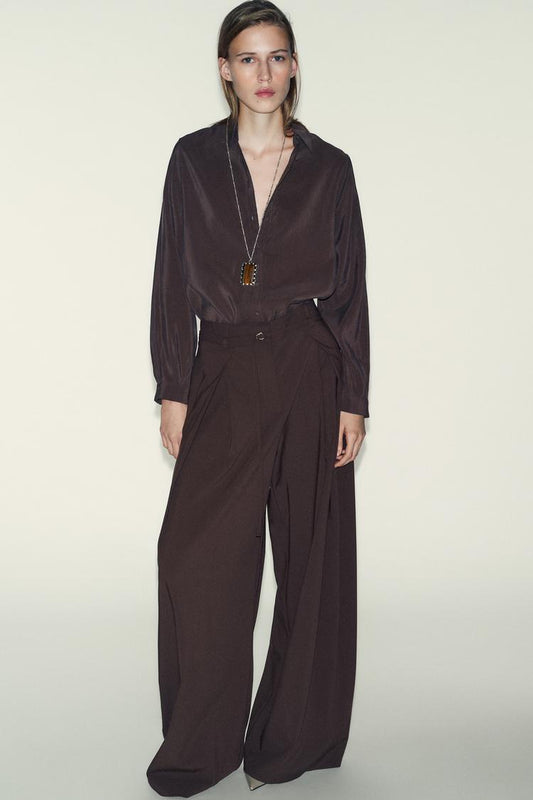 ALESYA Wide Leg Belted Pants