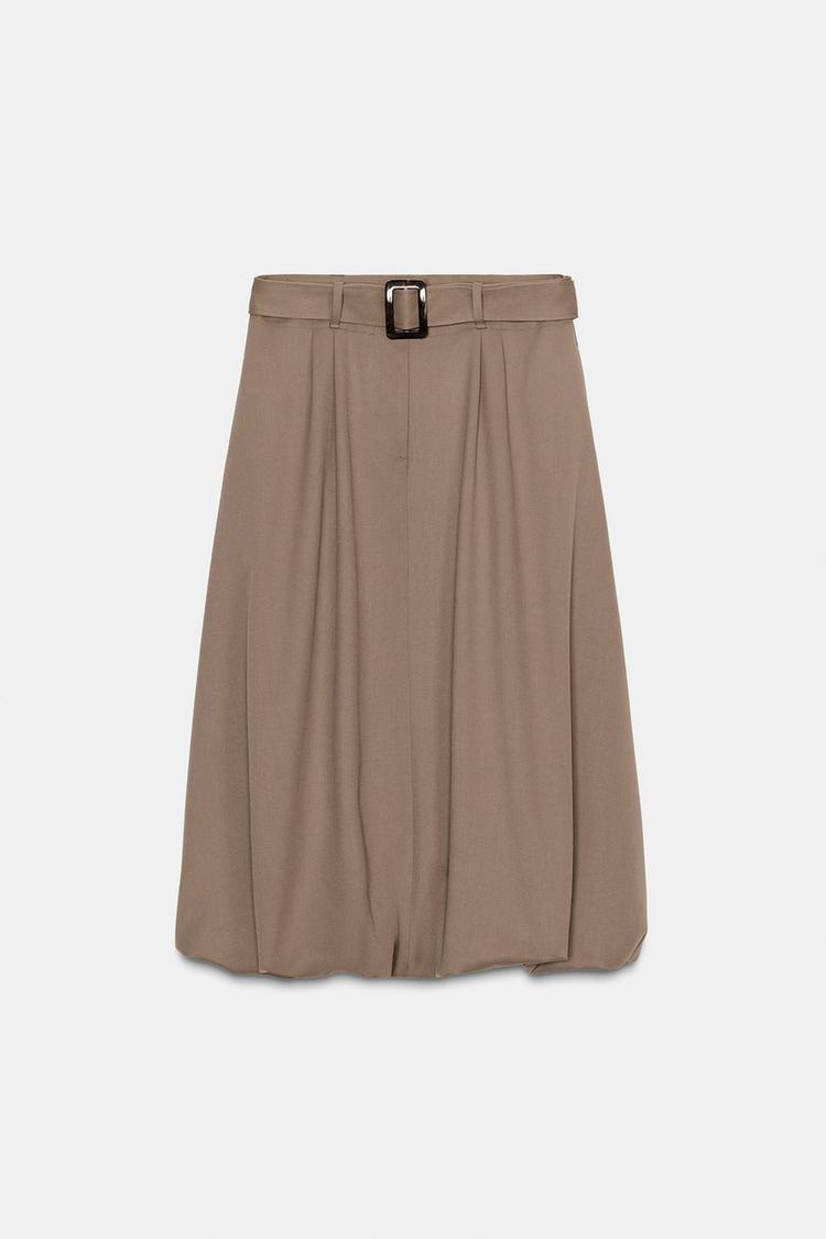 a MORGAN Balloon Skirt Midi Belted