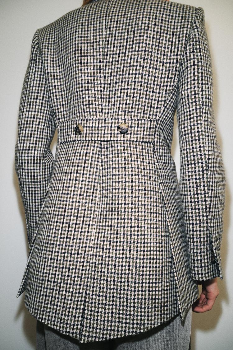 A LADY Asymetric Check Wool Blazer LIMITED EDITION