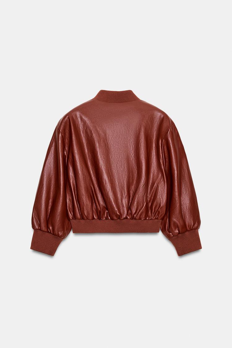 A MELBOURNE Faux Leather Bomber Jacket