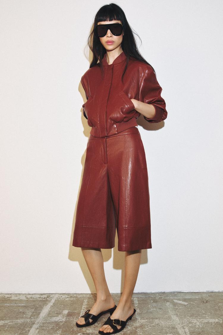A MELBOURNE Faux Leather Bomber Jacket