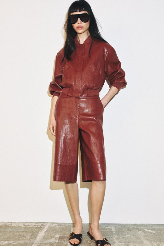 A MELBOURNE Faux Leather Long Shorts