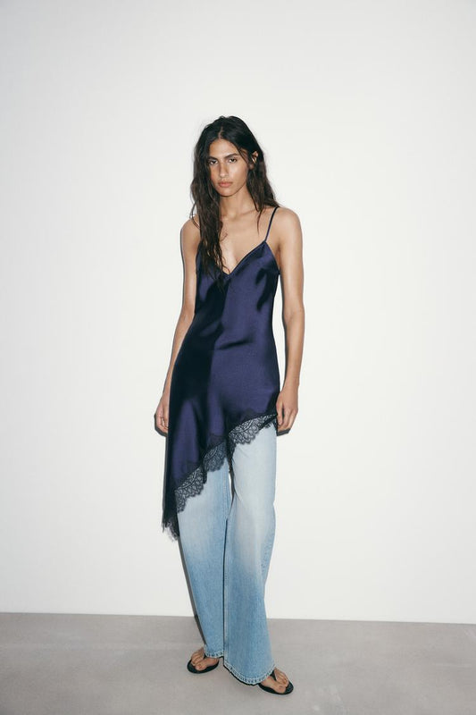 LUANA Satin Lace Dress