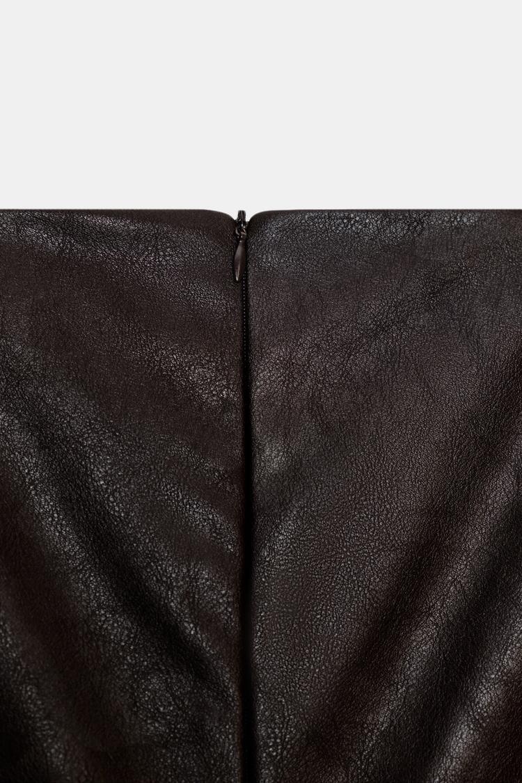 DANIELLE Faux Leather Balloon Jumpsuit Dress