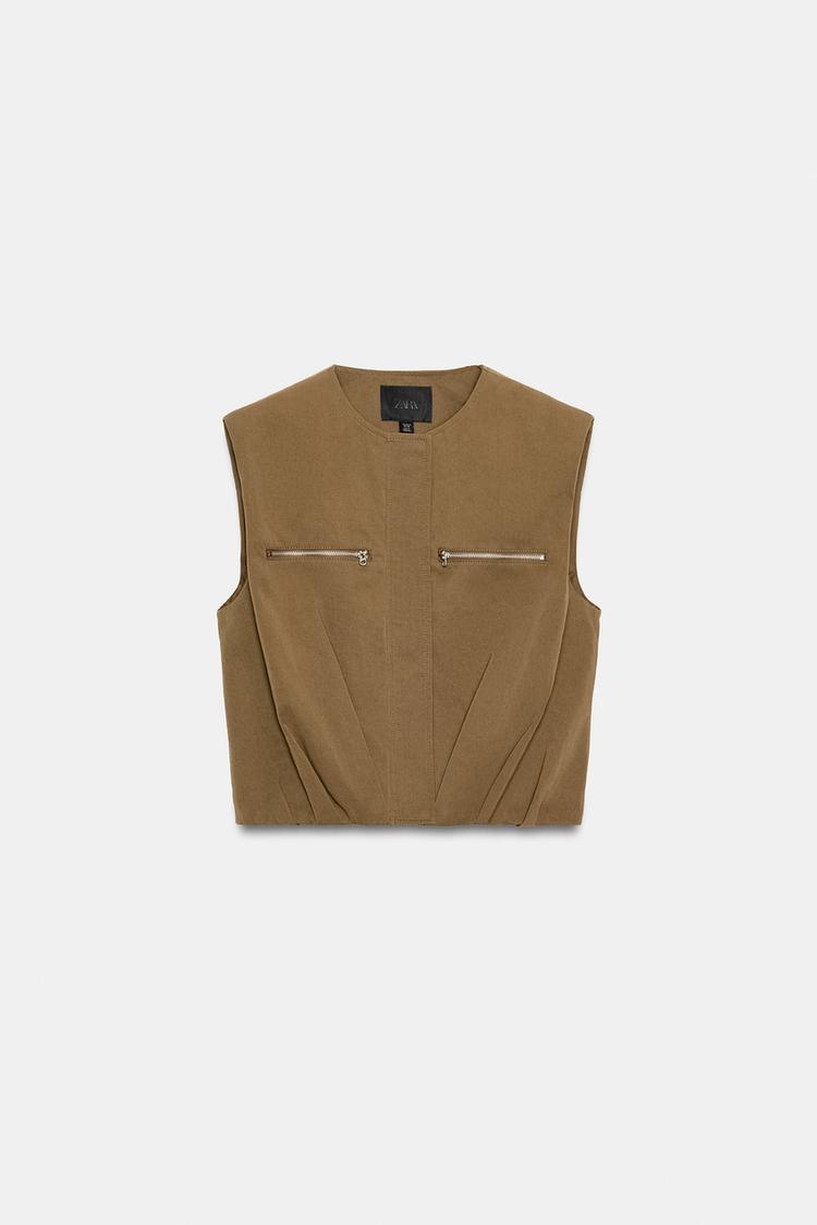 A LARA Puffer Vest with Zippers