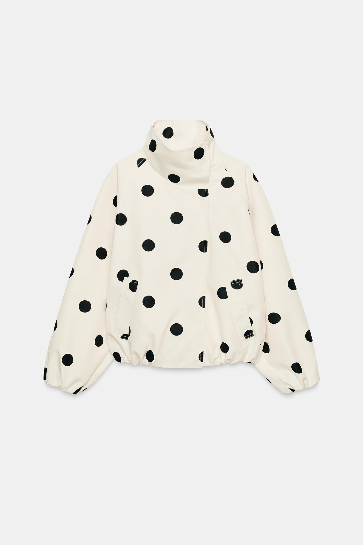a ARIKA POLKA DOT BOMBER JACKET