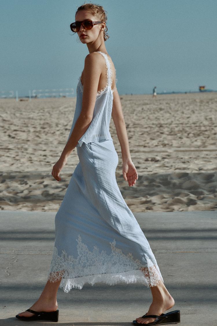 a SAINT Lace midi skirt