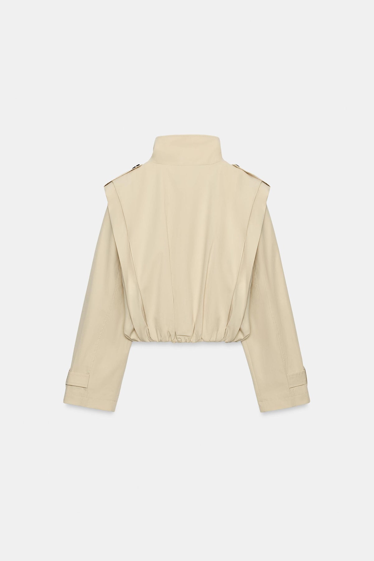 a SHARON SHORT PLEATED TRENCH COAT
