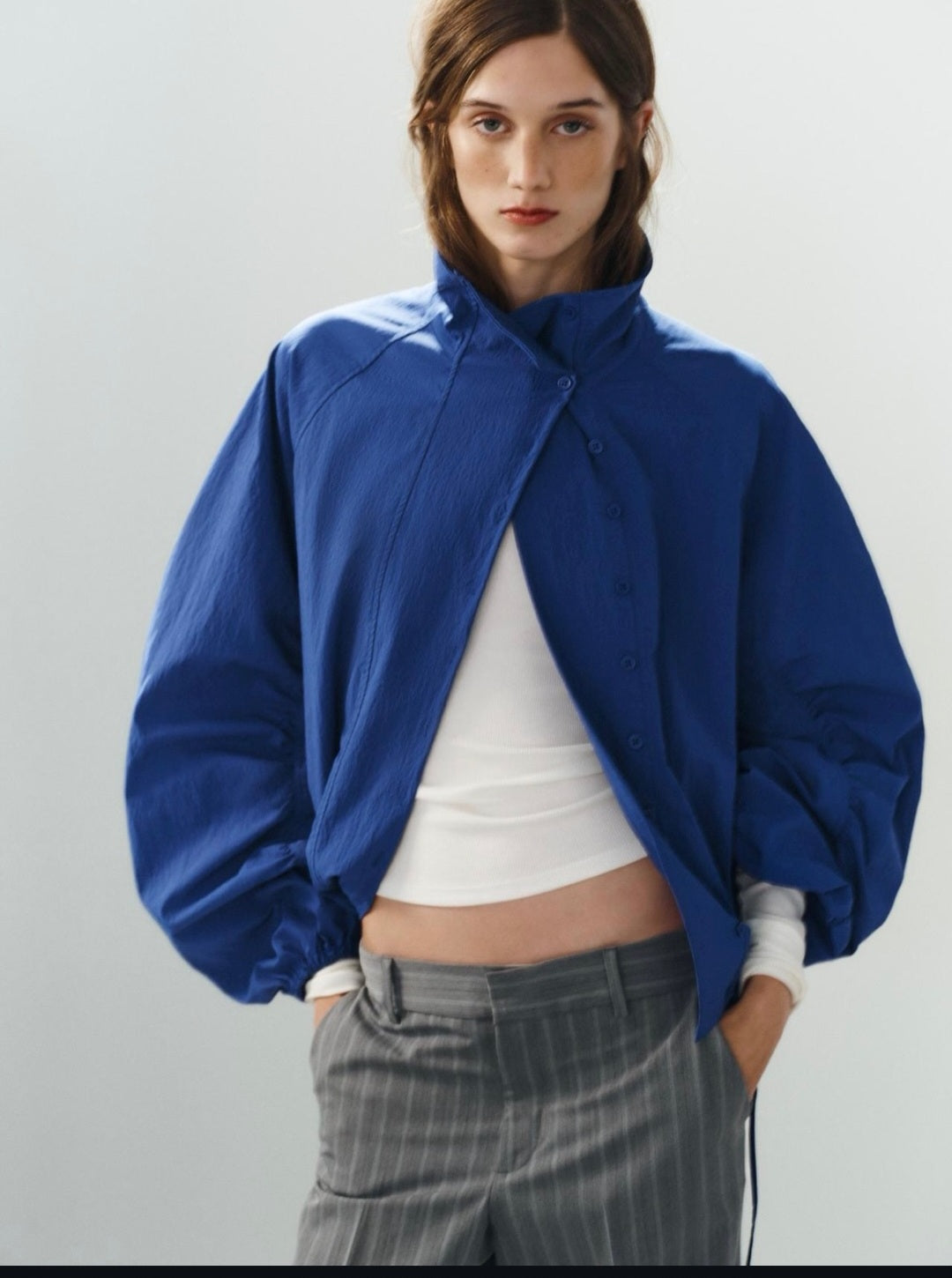 a BOMBER JACKET BLUISH