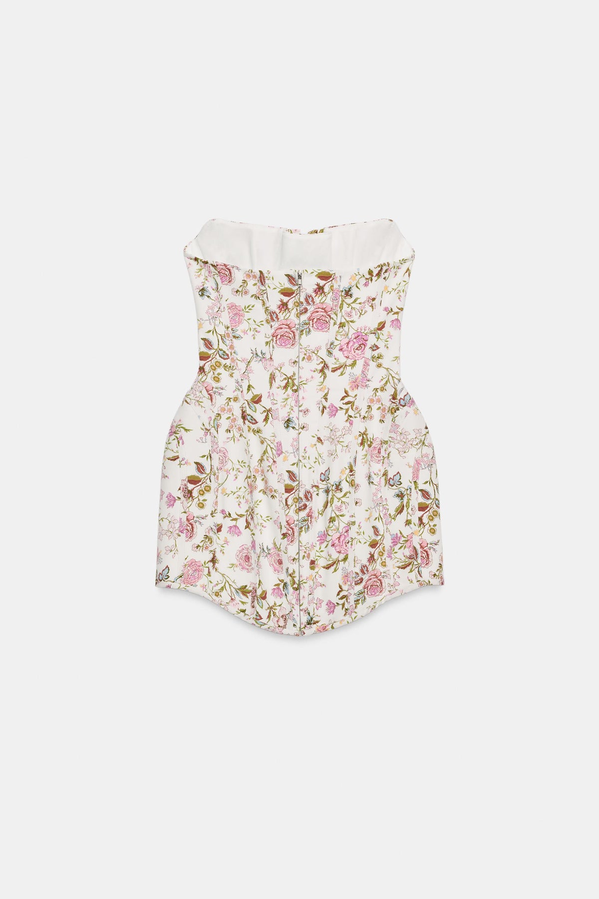a ZOE FLORAL PRINT OFF-THE-SHOULDER DRESS