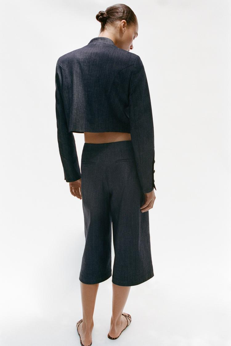 a COLETTE CROPPED LACE-TRIM JACKET