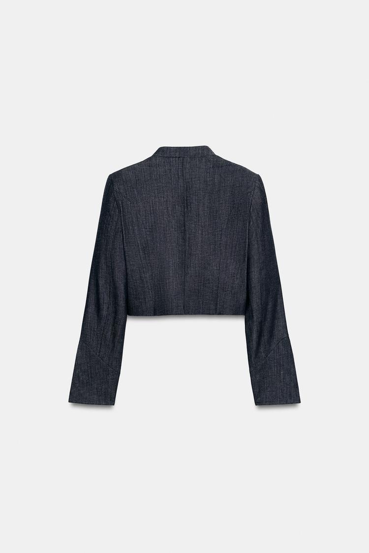 a COLETTE CROPPED LACE-TRIM JACKET